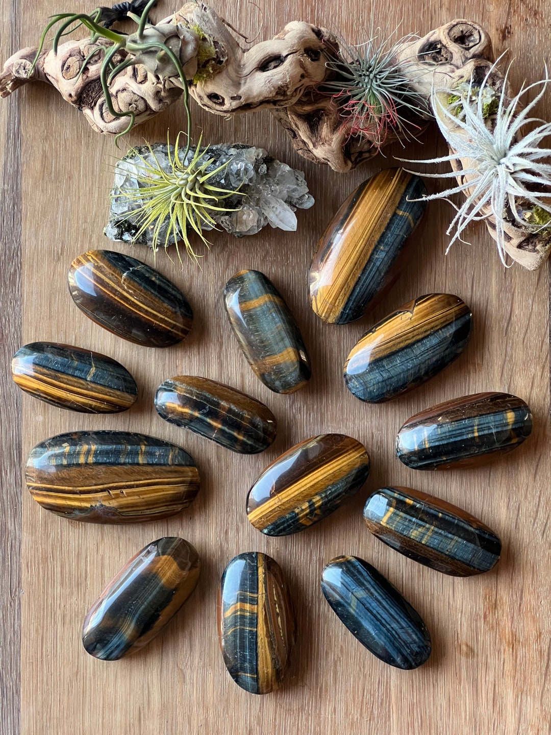 Blue Tiger Eye Palm Stones Hawk Eye Tiger Eye Healing Etsy Norway