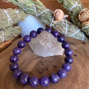 Natural Charoite bracelets , Beaded Bracelet