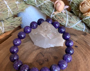 Natural Charoite bracelets , Beaded Bracelet