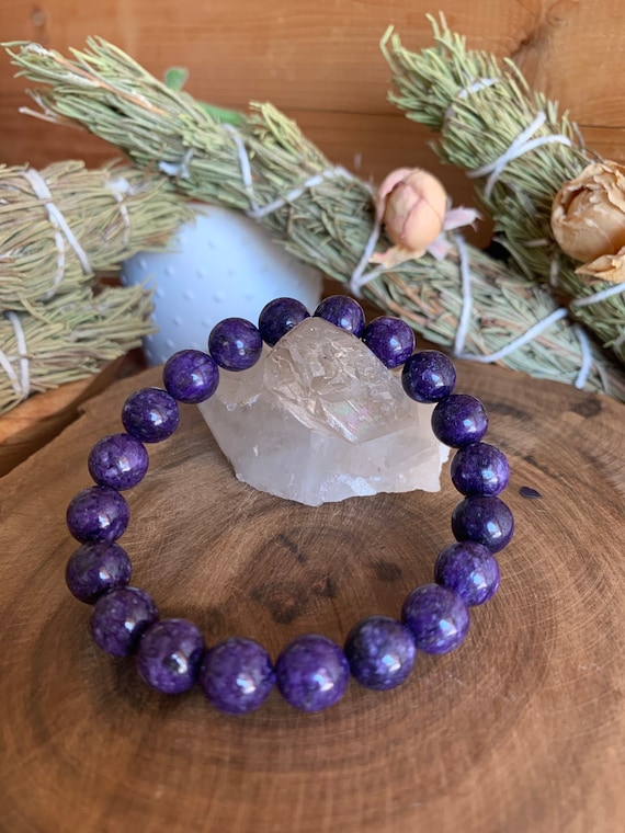 Natural Charoite Bracelets Beaded Bracelet Etsy