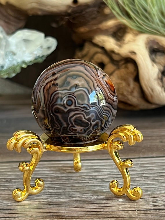 高品質 ホワイト瑪瑙 クレイジーレースアゲート スフィア 62gの小さな