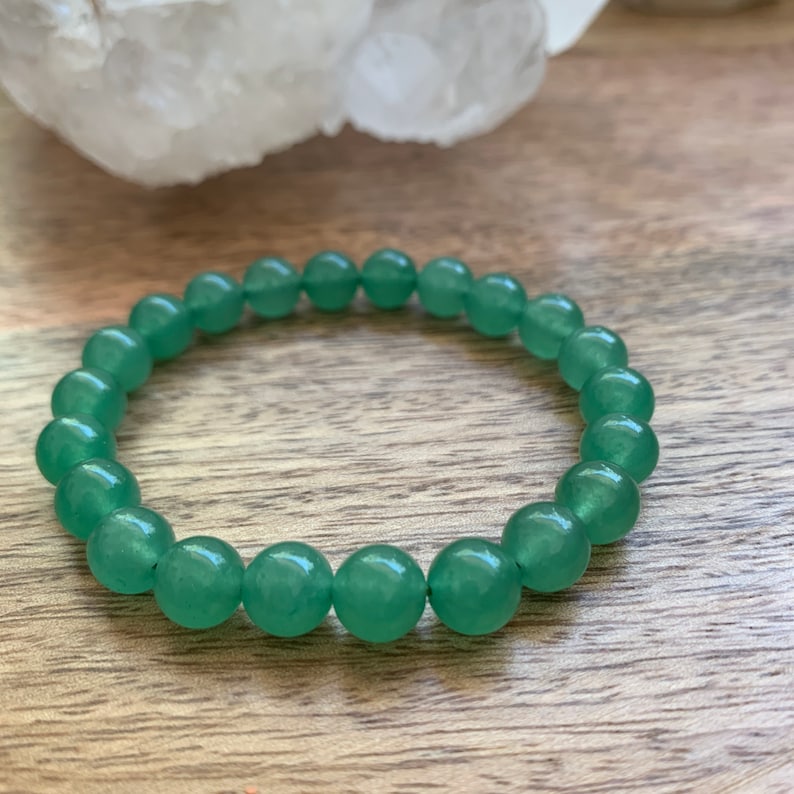 Genuine Green Aventurine Bracelet Beaded Bracelet Men's Etsy
