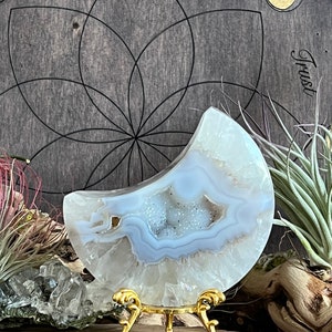 390g Druzy Agate Moons, Druzy Crescent Moons