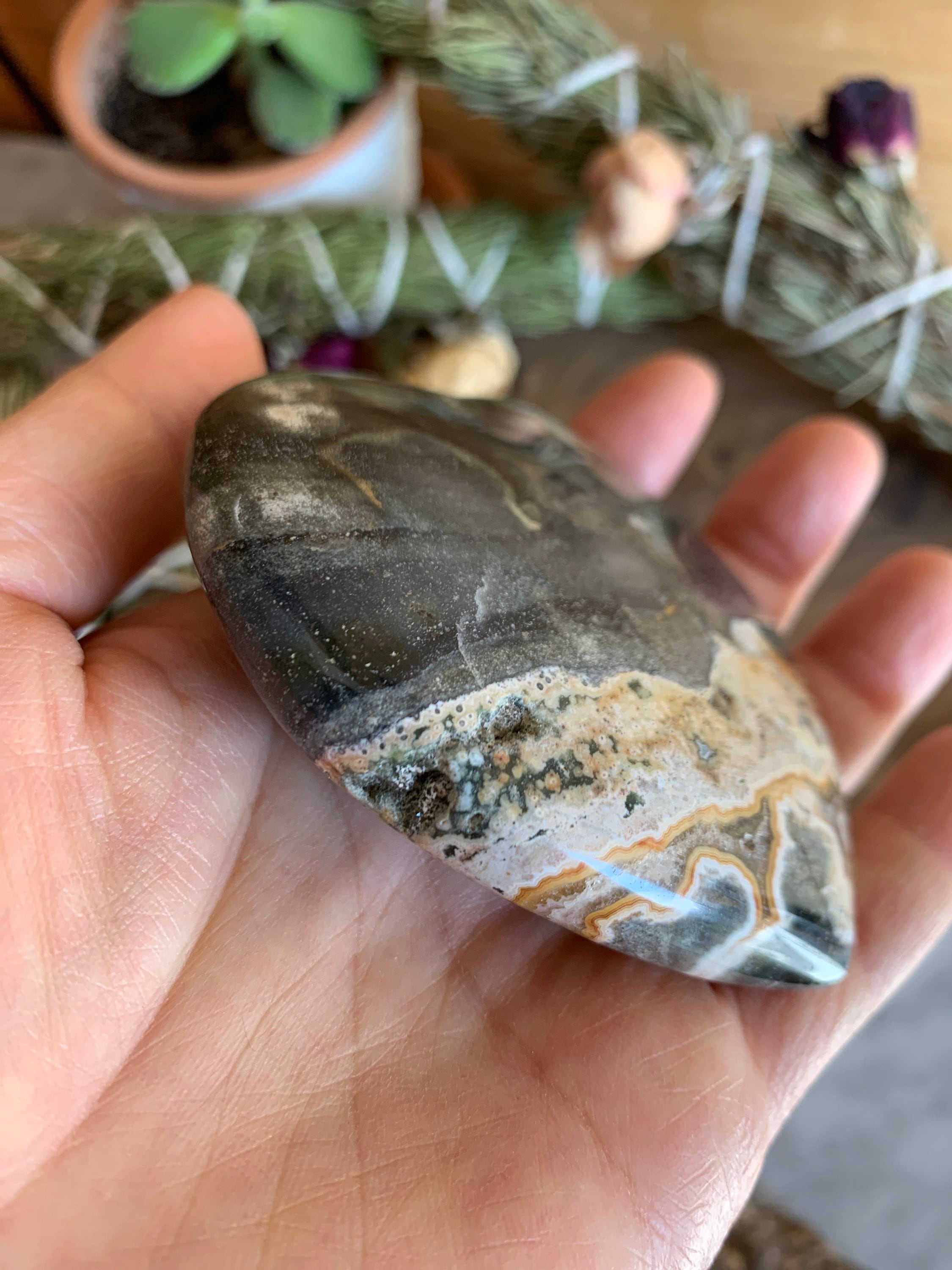 オーシャンジャスパー　ハート オーシャンジャスパーのハート Ocean Jasper Heart AC3380 | My