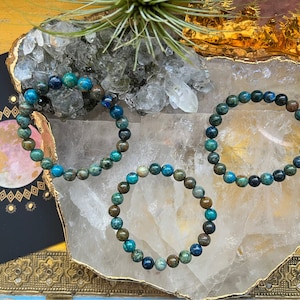 High Grade Chrysocolla Matrix  Bead Bracelets, Beaded bracelets