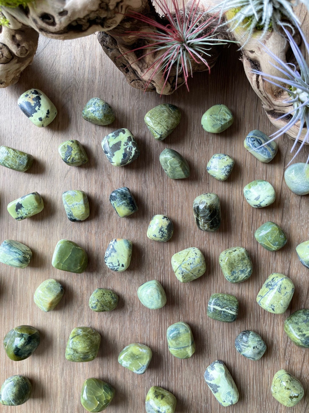 Serpentine With Pyrite Tumbled Stones Chakras Reiki Healing Etsy