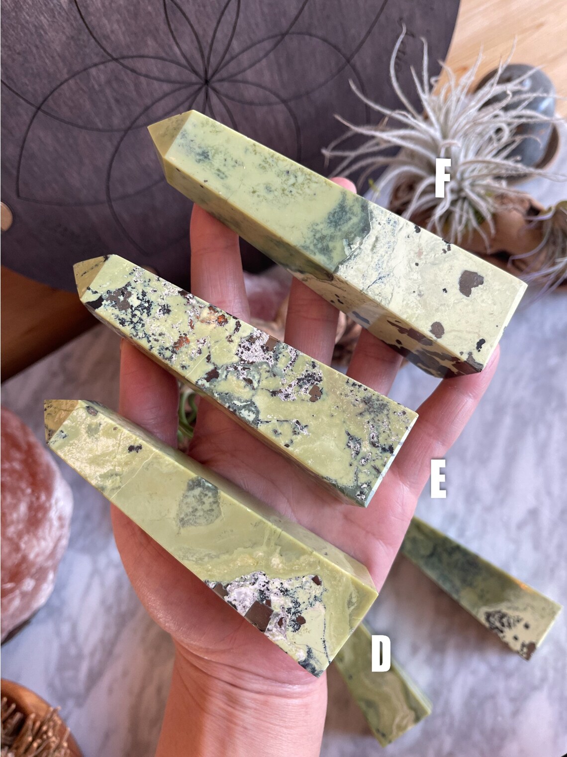 Genuine Serpentine With Pyrite Inclusion Towers Healing Etsy