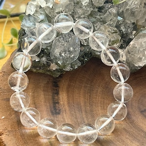 Bracelets de perles de quartz clair naturel, Chekra Healing, Bracelets perlés