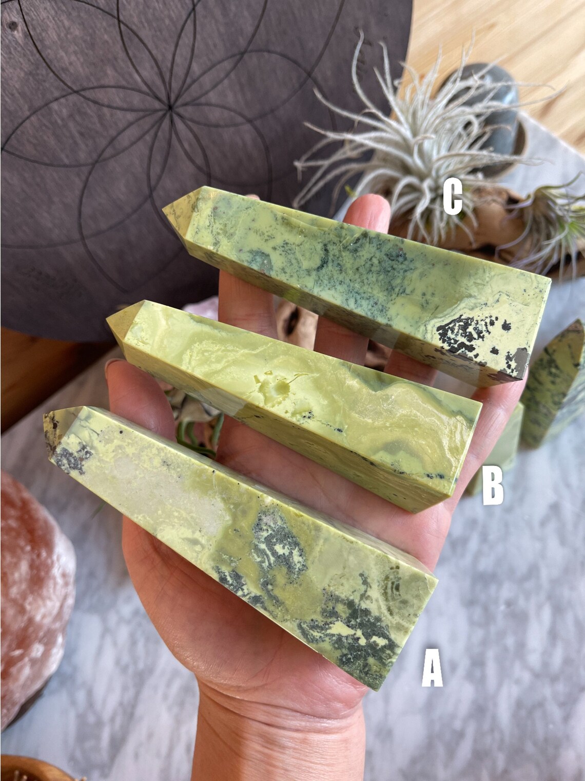 Genuine Serpentine With Pyrite Inclusion Towers Healing Etsy