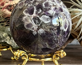 800g Large Chevron Amethyst Sphere, Healing Sphere