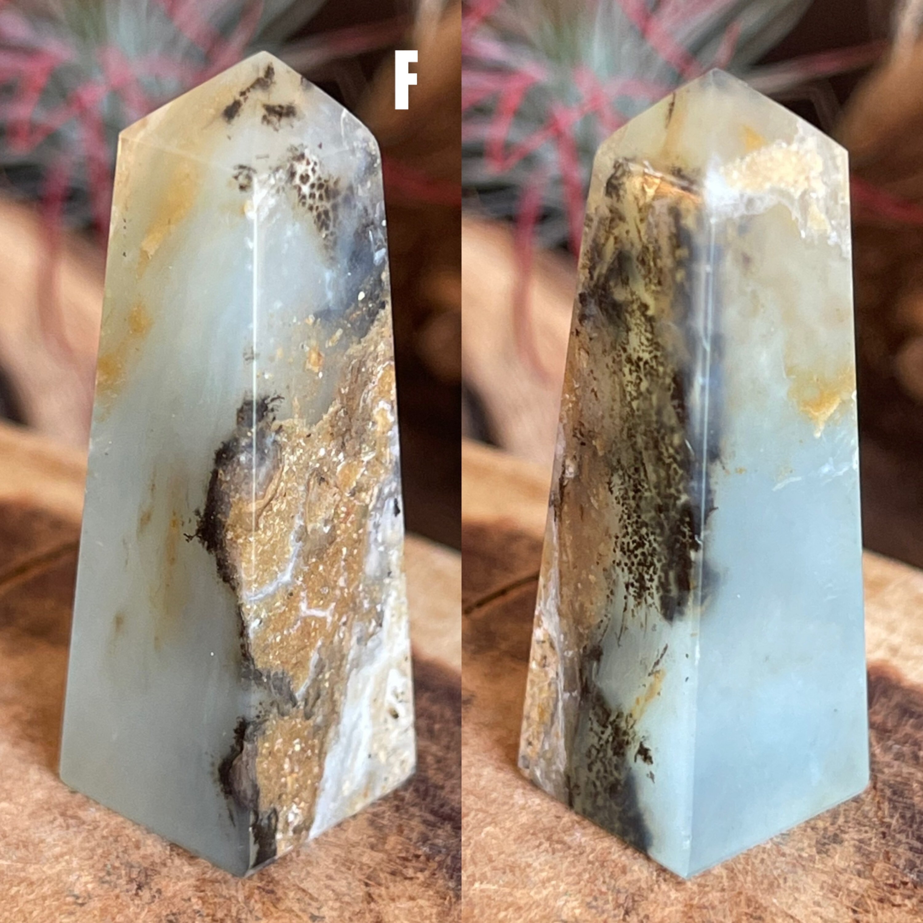 Mini Obelisco de Ópalo Azul Peruano Torre de Sanación Reiki | Etsy