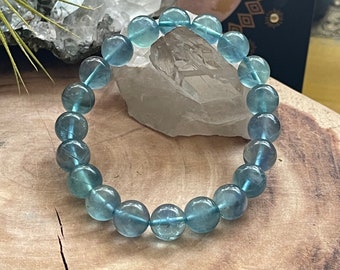 Natural Blue Fluorite Bead Bracelets, Chakra Healing, Beaded bracelets