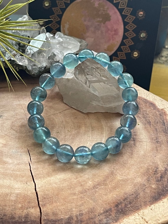 Natural Blue Fluorite Bead Bracelets Chakra Healing Beaded