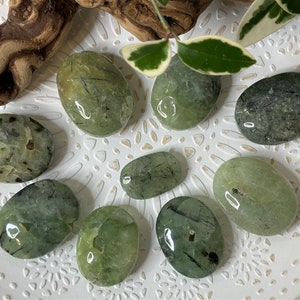Prehnite Palm Stones, Green Grape Stone Palm Stones