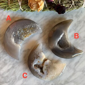 Druzy Agate Moons, Druzy Crescent Moons