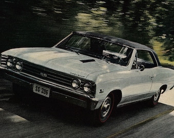 1967 Chevrolet Chevelle SS 396 V-8 325 hp TurboJet Original 13.5 * 10.5 Magazine Ad