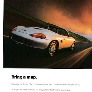 1997 Porsche Boxster-Bring A Map-Cruising-Original Magazine Ad