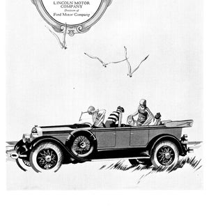 1926 Lincoln Sport Touring Convertible-Designed By Brunn-Original Magazine Ad