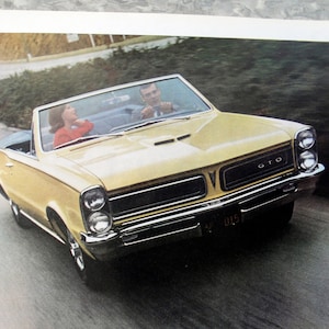 1965 Pontiac GTO Cabriolet Yellow-Ride A Tiger-Original 13,5 * 10,5 publicité dans le magazine