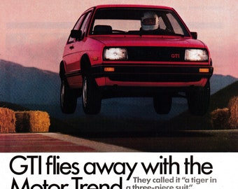 1985 VW GTI Flying Thru Air-Off Road-Original Magazine Ad