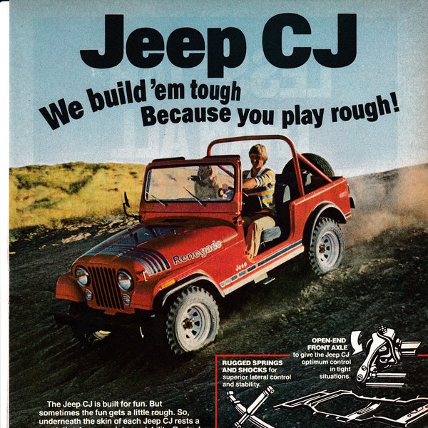 1979 Jeep CJ Renegade-American Motors-Built Tough-Play Tough-Original Magazine Ad