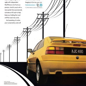 1991 VW Corrado-Yellow-Volkswagen-Original Magazine Ad