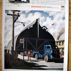 1944 Autocar Heavy Duty Truck-60 Ton Warship-Original 13.5 * 10.5 Magazine Ad