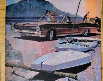 1964 Pontiac Catalina 2+2 Convertible 370 HP- Original 13.5 * 10.5  Magazine Ad