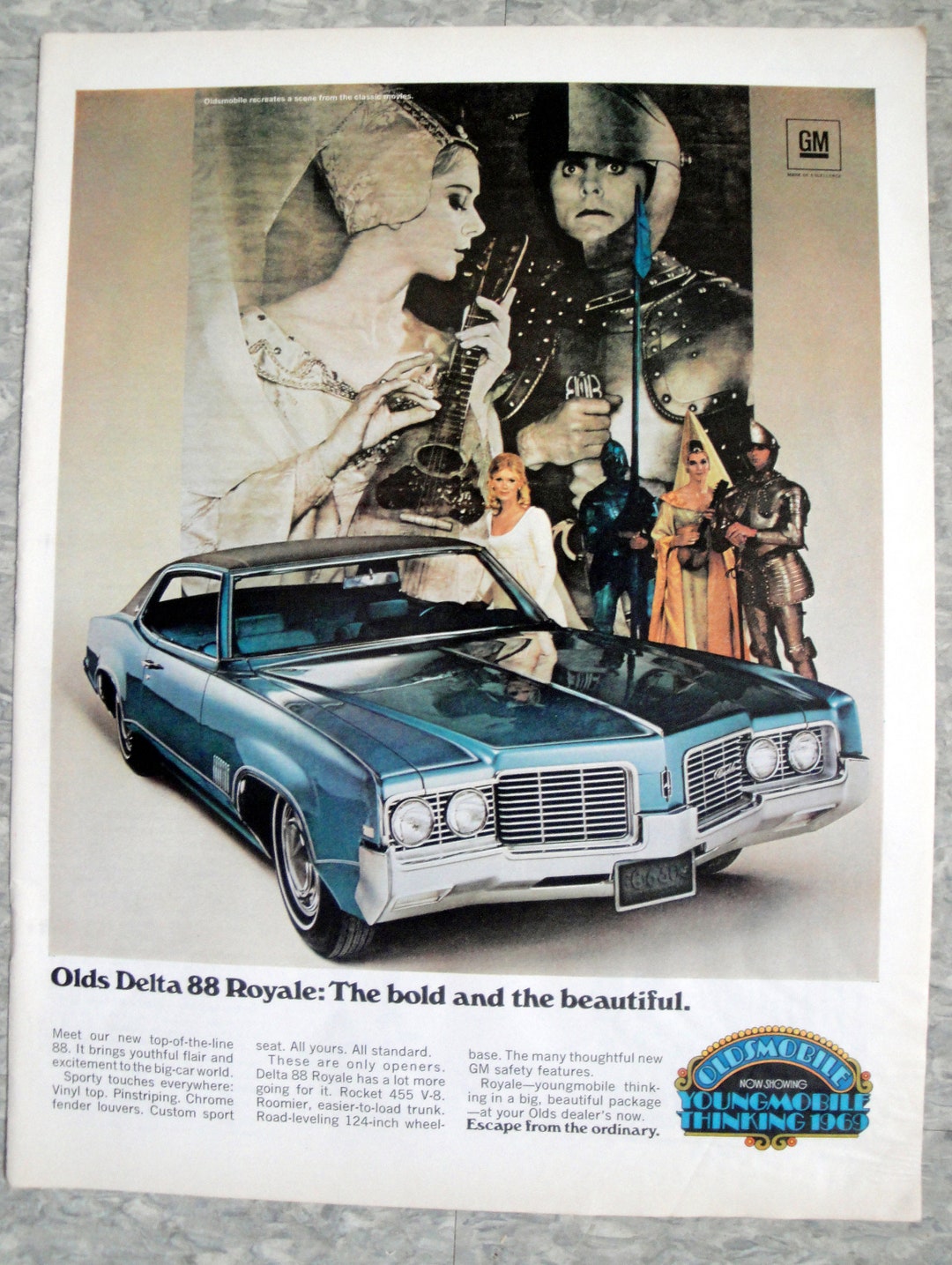 1969 Oldsmobile Delta 88 455 V8 Blue Sedan Original 13.5 10.5 Magazine