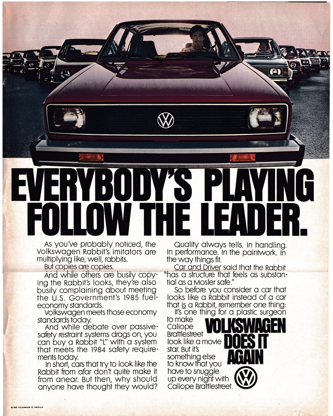 1980 VW Rabbit -1984 Safety Requirements-volkswagen-original 13 * 10 ...