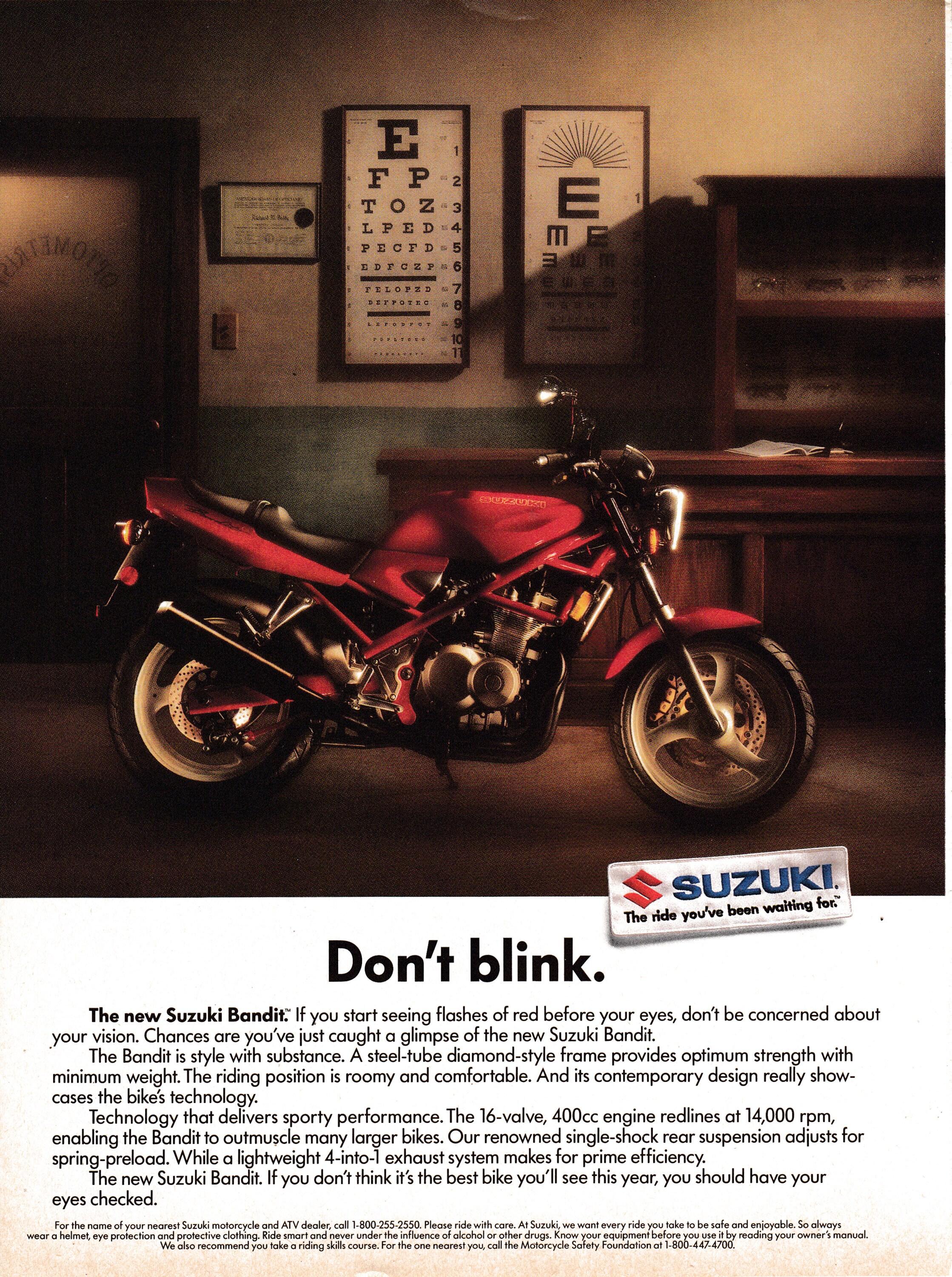1991 Suzuki Bandit Do Not Blink 16v 400cc Motorcycle Original Etsy