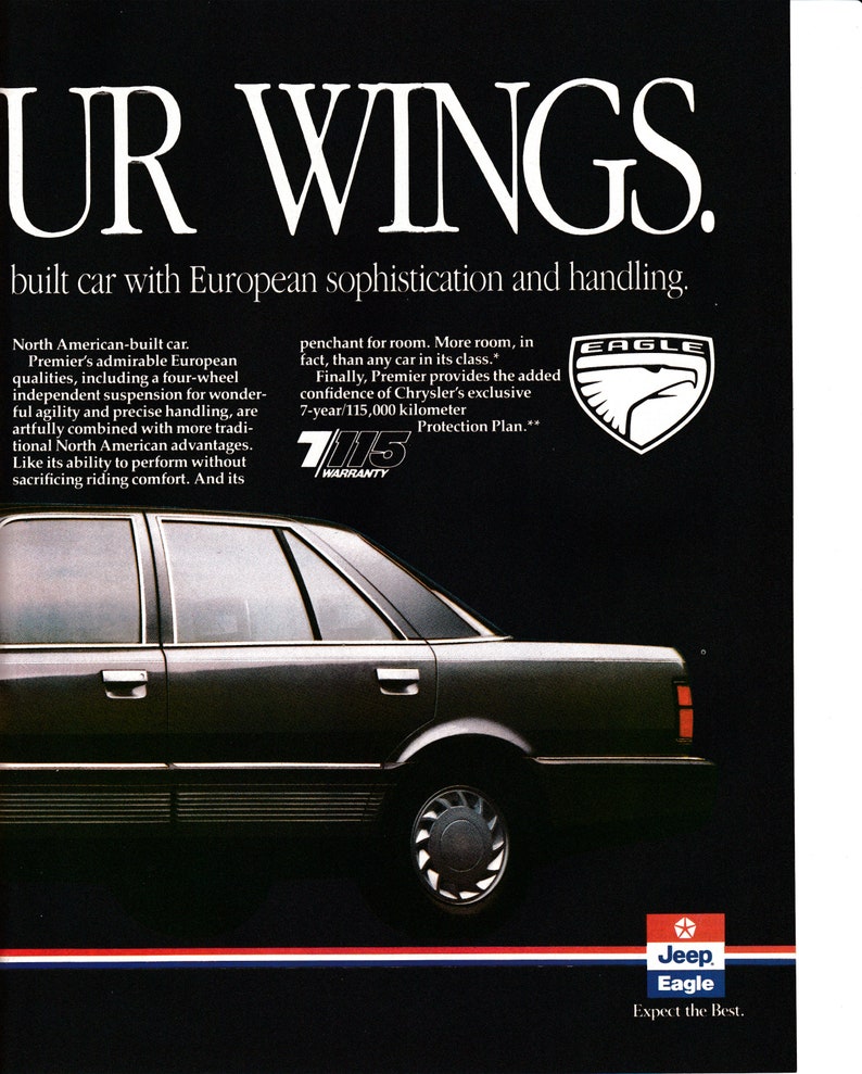 1988 Jeep Eagle Premier ES3.9 Liter Overhead Cam V6Original Etsy