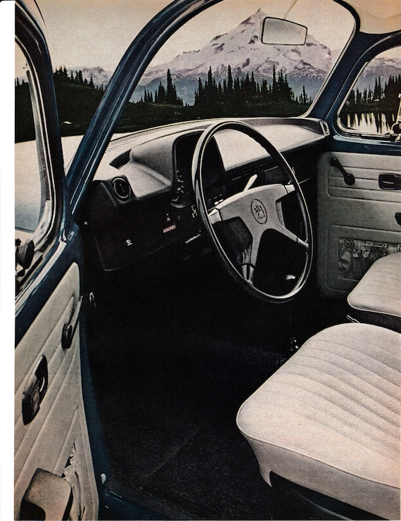 1973 Vw Beetle Interior Upgrade More Spacious Original 2 Page Magazine Ad Bug