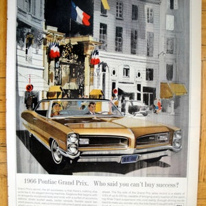 1966 Pontiac Grand Prix -376 hp V-8 2 Door Sedan-Original 13.5 * 10.5 Magazine Ad