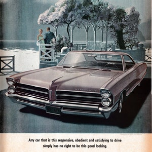 1965 Pontiac Bonneville-Trophy V-8-Waterfront-Original 13.5 * 10.5 Magazine Ad