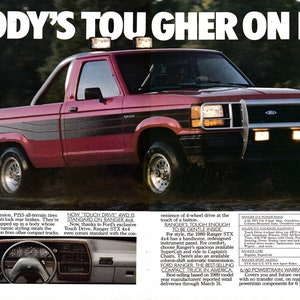 1989 Ford Ranger STX 44 2.9 Liter V-6-P215 Tires Original 2 Page ...