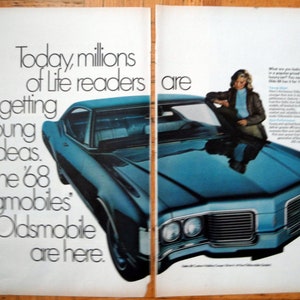 1968 Oldsmobile Delta 88 Custom Holiday Coupe-Original 2 Page 13.5 * 10.5 Magazine Ad