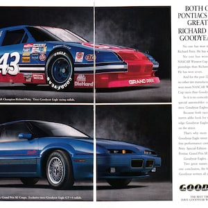 1992 Pontiac- Richard Petty NASCAR Champion Car-Goodyear Original 2 Page Magazine Ad