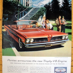 1961 Pontiac Bonneville-Sports Coupe-389 ci V-8-Original 13.5 * 10.5 Magazine Ad