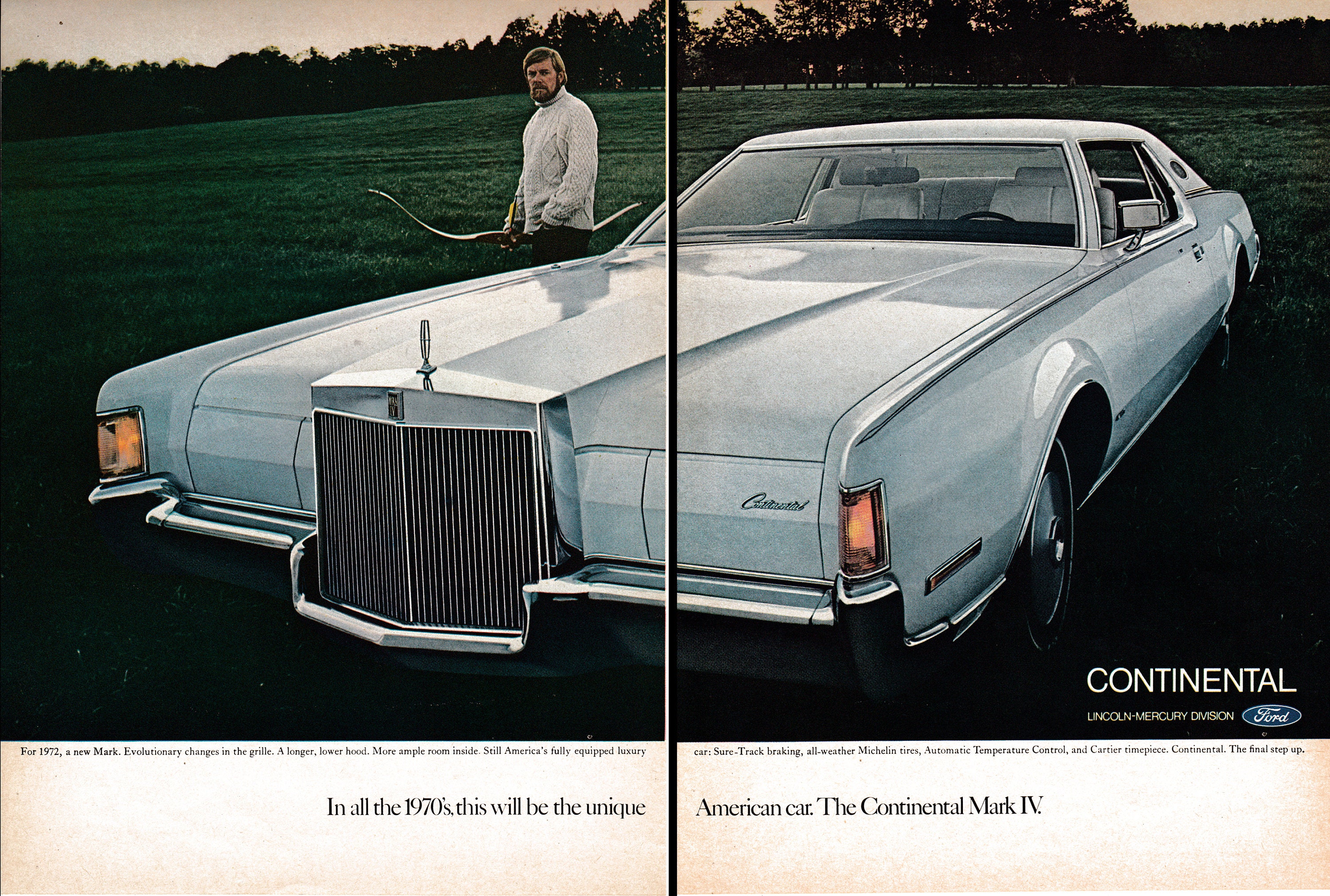 リンカーン・コンチネンタル　アンティークポスター 1972 リンカーン コンチネンタル マーク IV - 進化型グリル