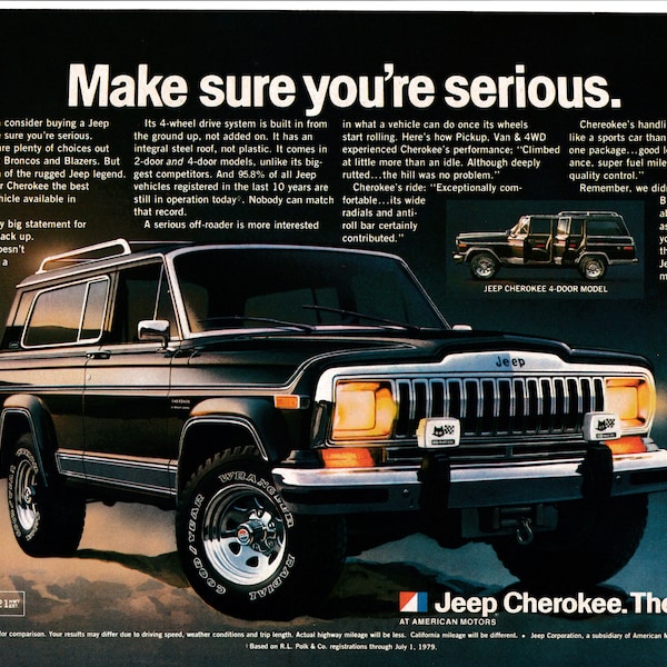 1980 Jeep Cherokee The Truck-American Motors-Sports Utility-Original Magazine Ad