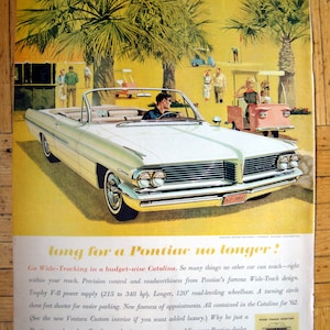 Publicité originale 13,5 * 10,5 pour le terrain de golf décapotable Pontiac Catalina 1962