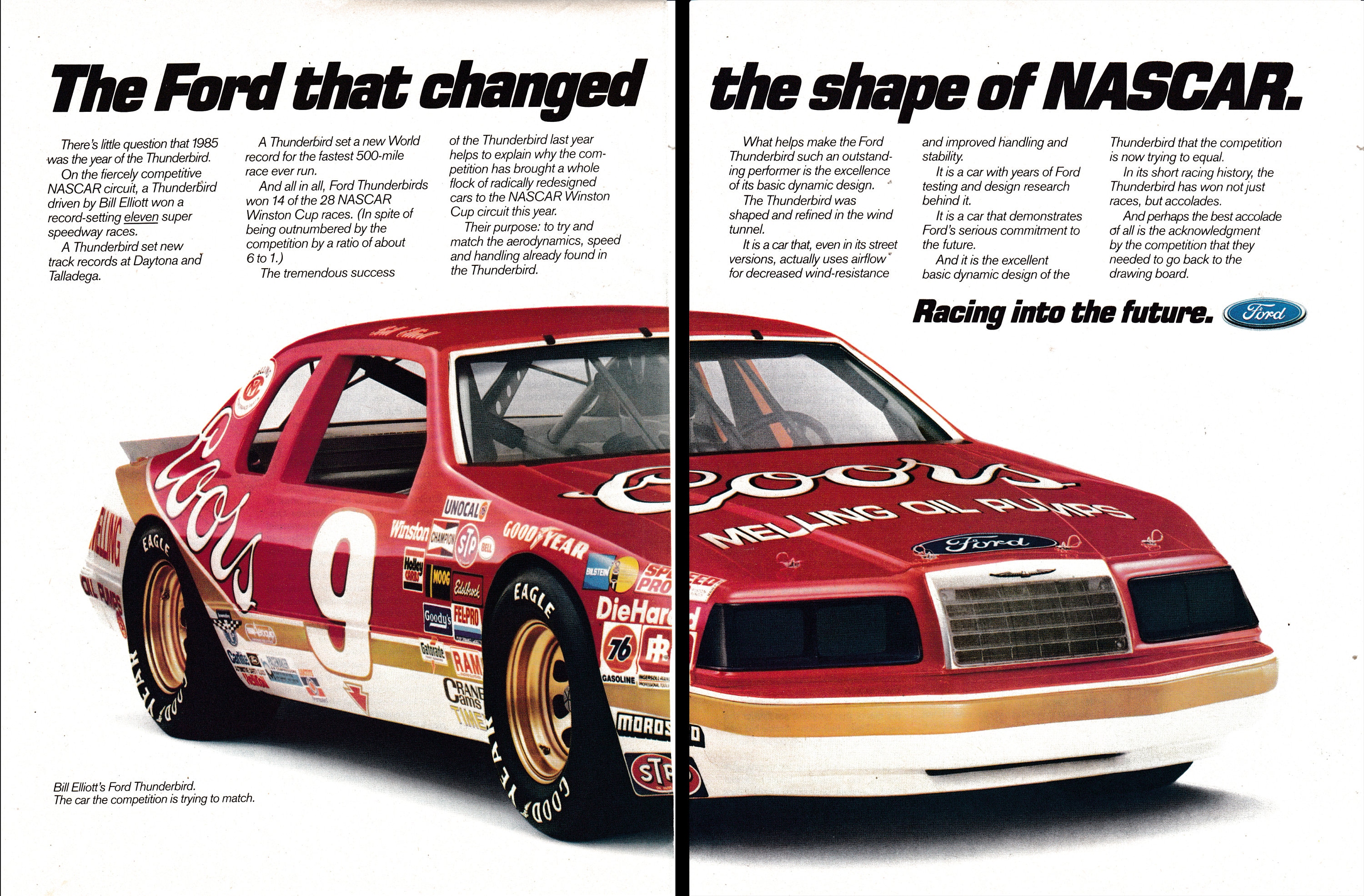 1985 Bill Elliott Ford Thunderbird NASCAR Champion Original