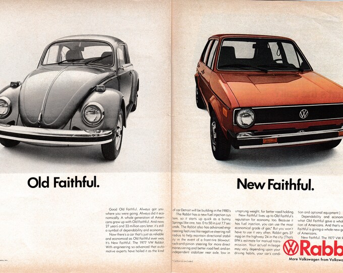 1977 VW Rabbit Beetle Old Faithful New Faithful Original 2 Page ...