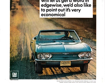 1967 Chevrolet Corvair Monza Convertible-Rear Engine Auto-Original Magazine Ad