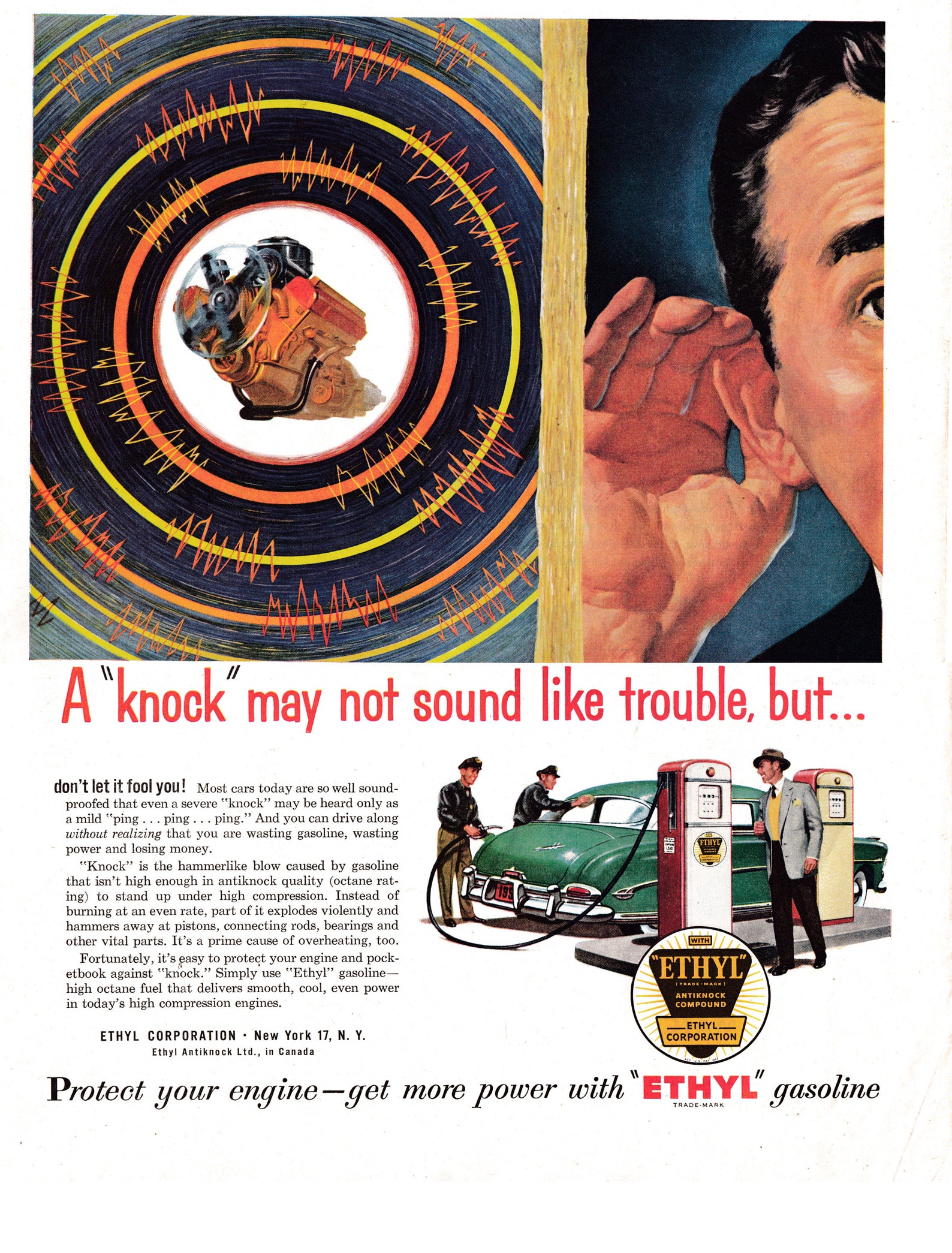 1953 Ethyl Gas Engine Knock Trouble Ping Ping Original 13.5 Etsy