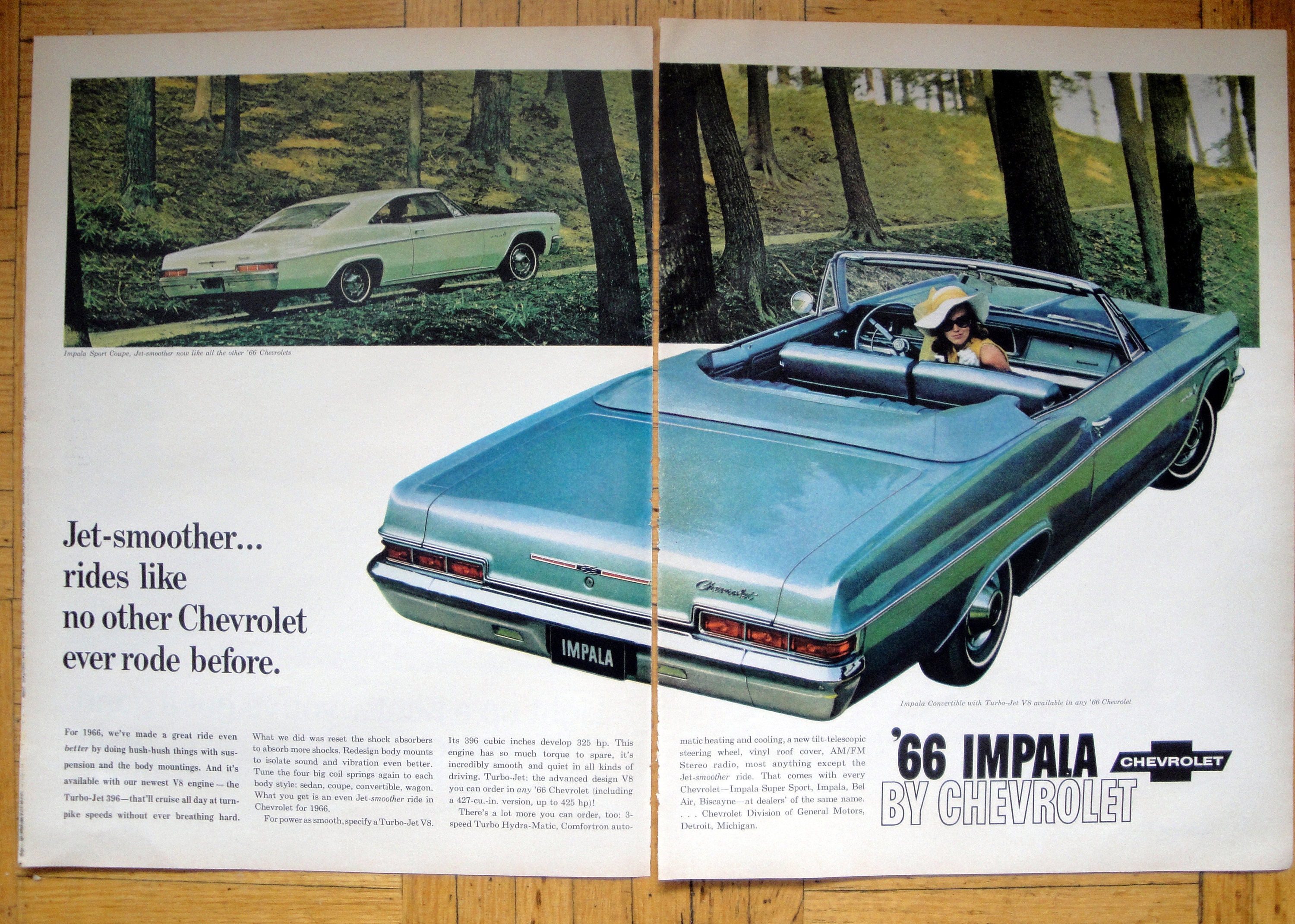 1966 Chevrolet Impala Sport Coupeconvertible-original 2 Page 13.5 10.5  Magazine Ad -  Canada