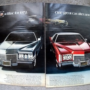 1972 Cadillac Sedan De Ville + Eldorado-Original 2 Page Magazine Ad