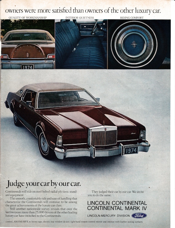 1974 Lincoln Continental + Continental Mark IV Original 2 Page