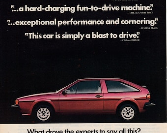 1982 VW Scirocco-Volkswagen The Experts Love It-Great Reviews Original Magazine Ad